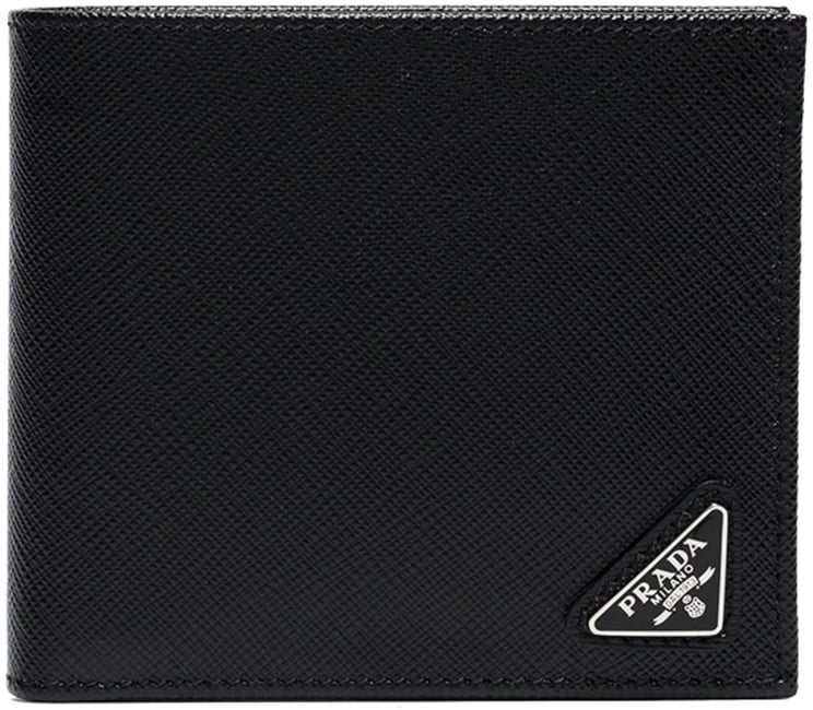 Prada Black Portafoglio Saffiano Leather Bill Wallet