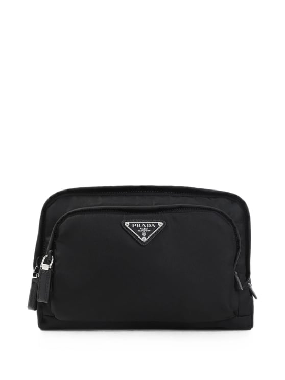 Prada Nylon Dual Zippered Rectangular Pouch