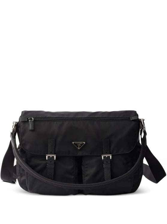 Prada Rectangular Shoulder Bag with Leather Accents
