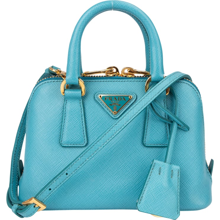 Prada Prada Blue Saffiano Leather Mini Promenade Handbag