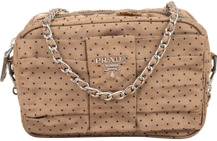 Prada Prada Tessuto Pois Fiocco Faille Dots Small Camera Crossbody Bag