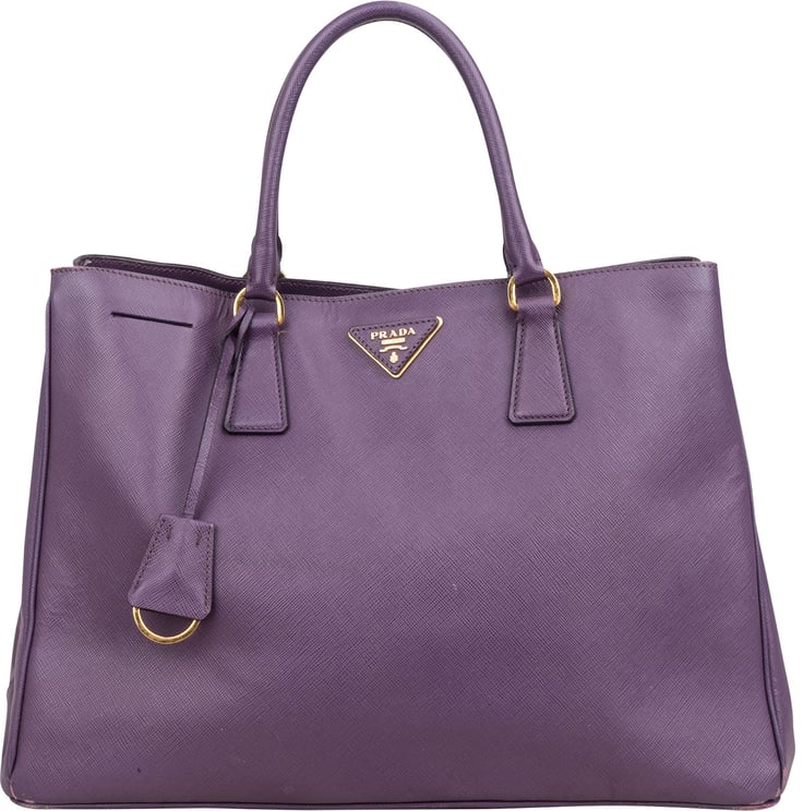 Prada Prada Purple Saffiano Leather Galleria Large Tote Handbag