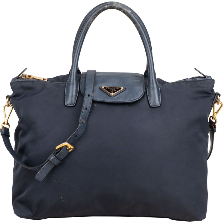 Prada Prada Tessuto Saffiano Leather Tote Handbag