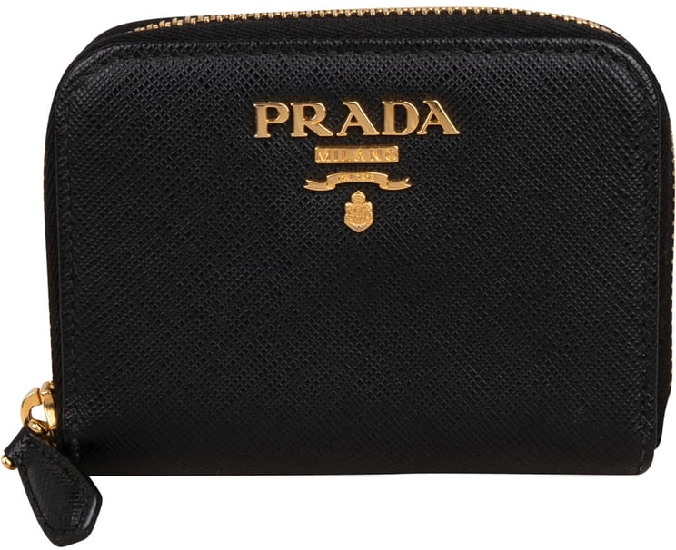 Prada Prada Saffiano Leather Small Zip Around Coin Purse Wallet
