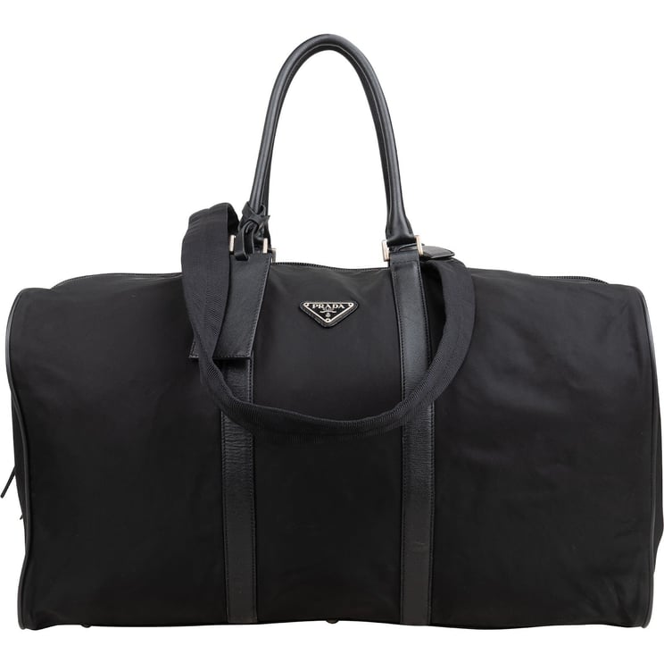 Prada Prada Black Nylon Triangle Duffle Bag 55 Tarvel Bag