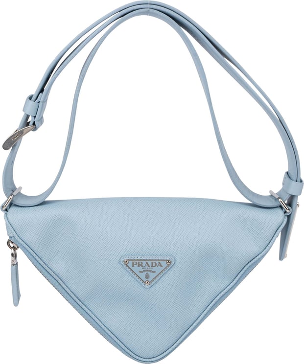 Prada Prada Blue Saffiano Leather Triangle 3 in 1 Crossbody Bag