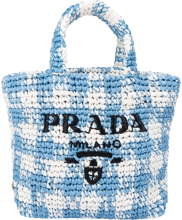 Prada Prada Blue Gaufre Raffia Handbag