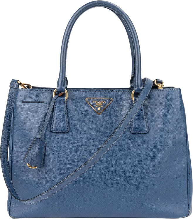 Prada Prada Blue Saffiano Leather Galleria Handbag