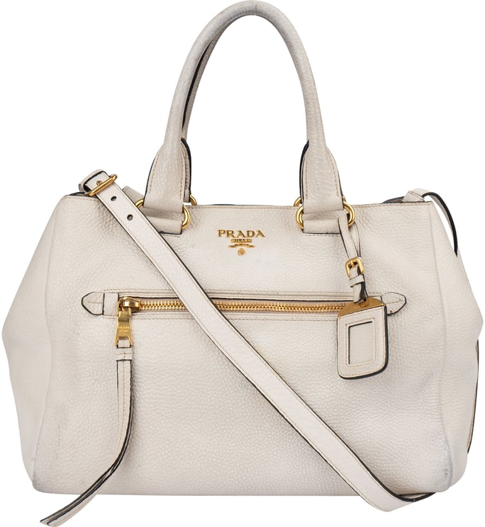 Prada Prada White Calfskin Vitello Handbag