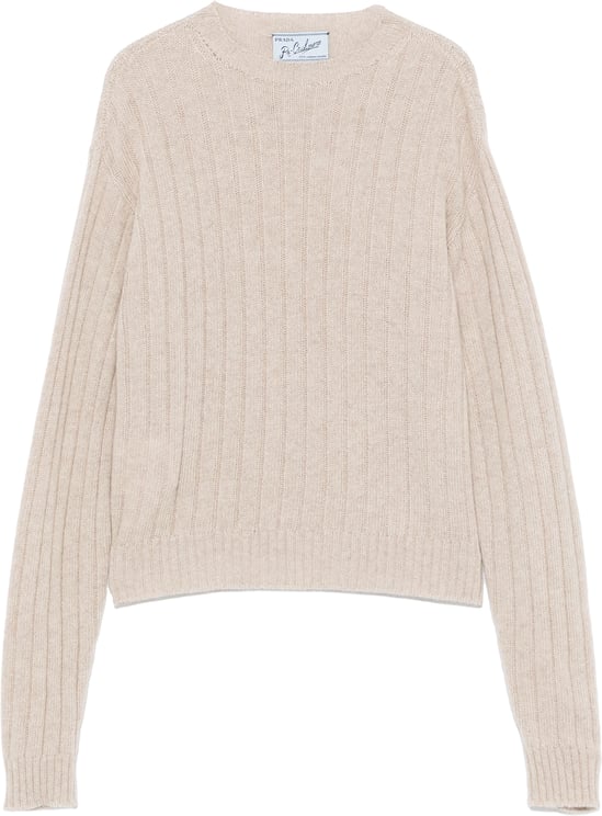 Prada Regenerated Cashmere Cropped Ribbed Sweater