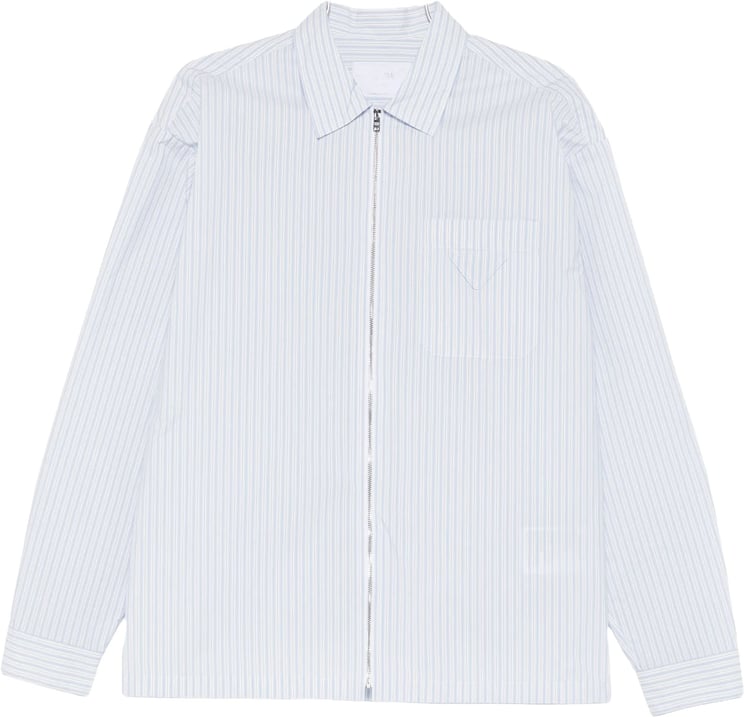 Prada Zip-Up Vertical Stripe Shirt