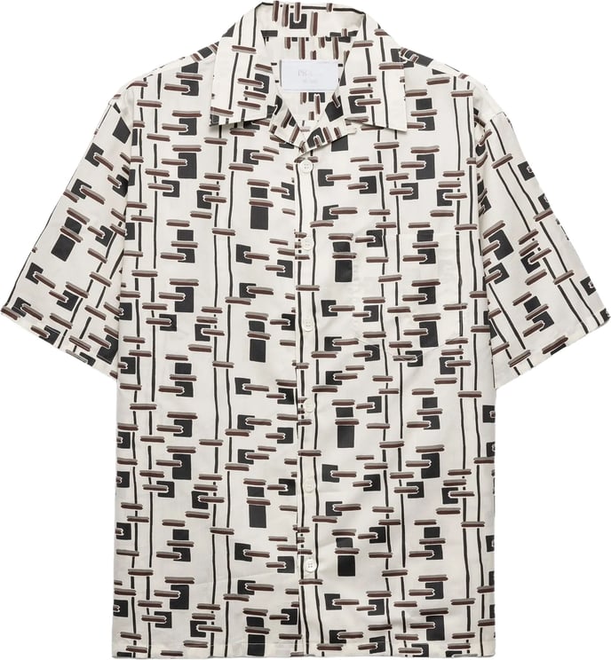 Prada Black/Brown Abstract Geometric Shirt