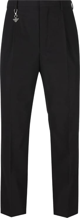 Prada Black Pantalone Tailored Straight-Leg Fabric Pants