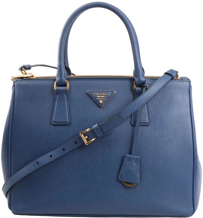 Prada Prada Galleria Saffiano Lux Leather 2Way Handbag in Navy Blue 1BA274
