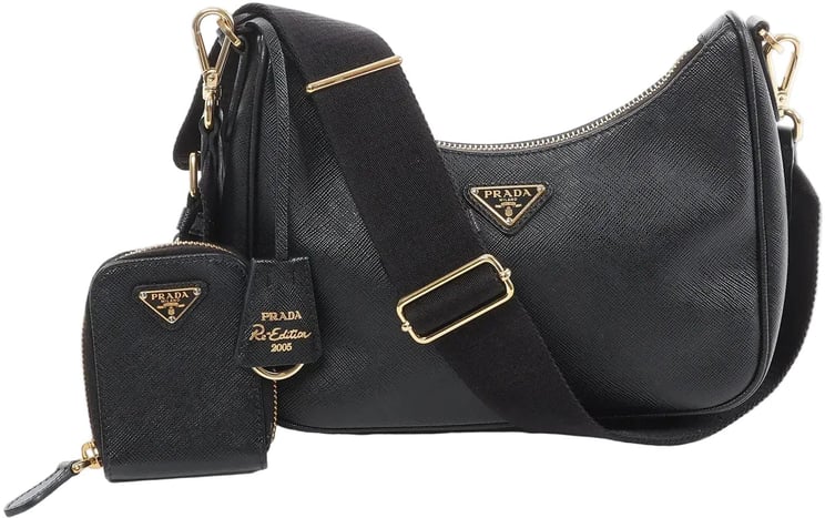 Prada Prada Re-Edition 2005 Leather Crossbody Bag in Black
