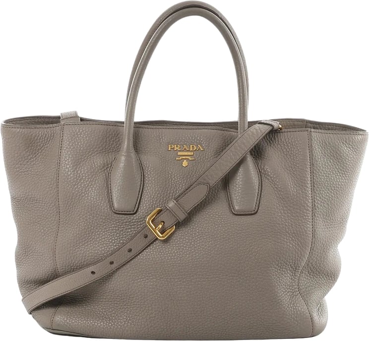 Prada Prada Vitello Daino Leather 2Way Handbag in Gray