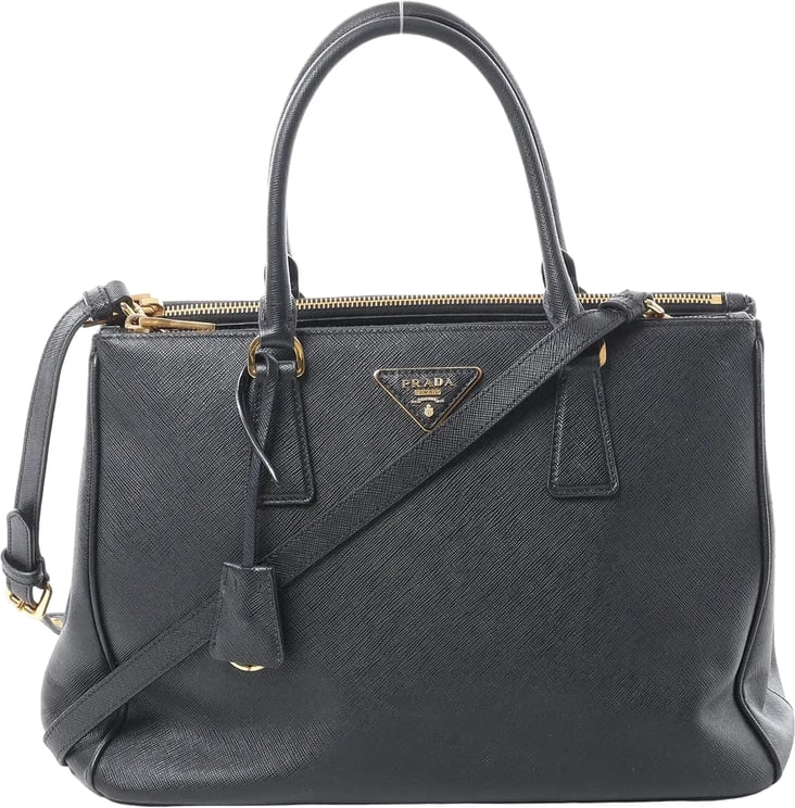Prada Prada Galleria Saffiano Lux Leather 2Way Handbag in Black