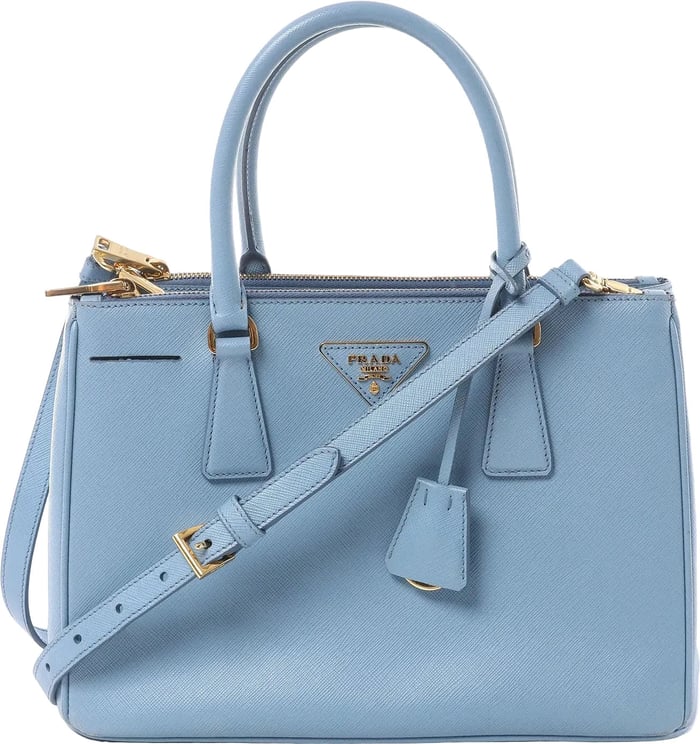 Prada Prada Galleria Saffiano Lux Leather 2Way Handbag in Blue