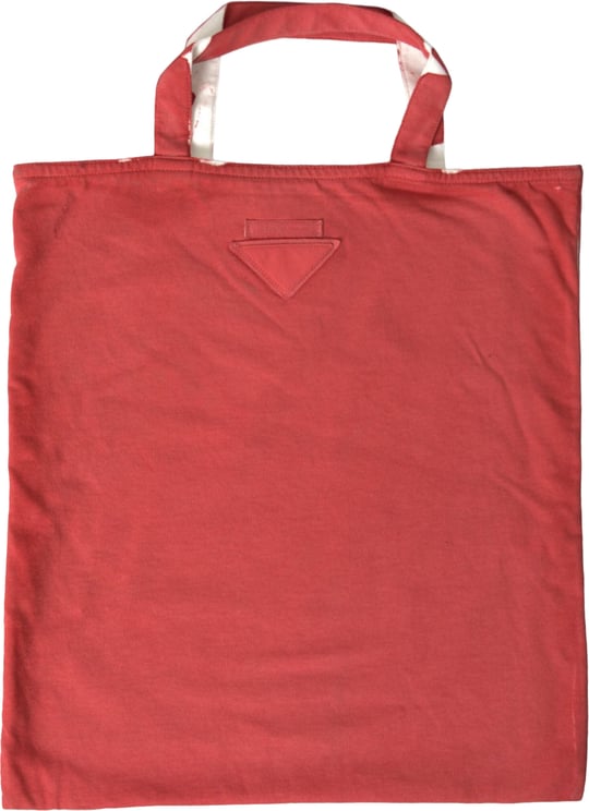 Prada Prada Red Jersey Fabric Logo Shoulder Shopping Tote Bag