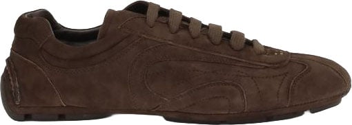 Prada Prada Brown Calf Leather Bos Taurus Athletic Sneakers