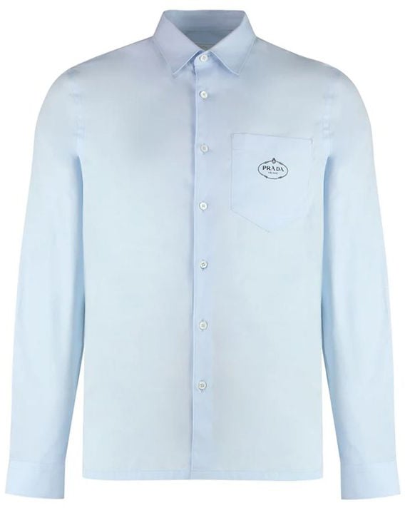 Prada Prada Blue Cotton Dress Shirt