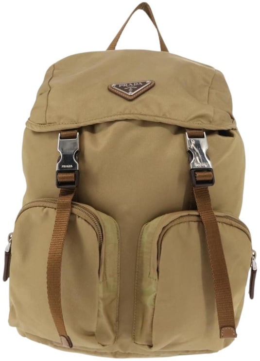 Prada Prada Double Pocket Buckle Backpack Tessuto Medium