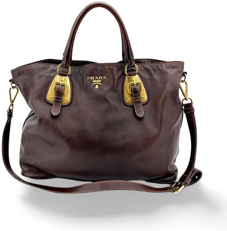 Prada Prada Buckle Tote Vitello Daino Medium