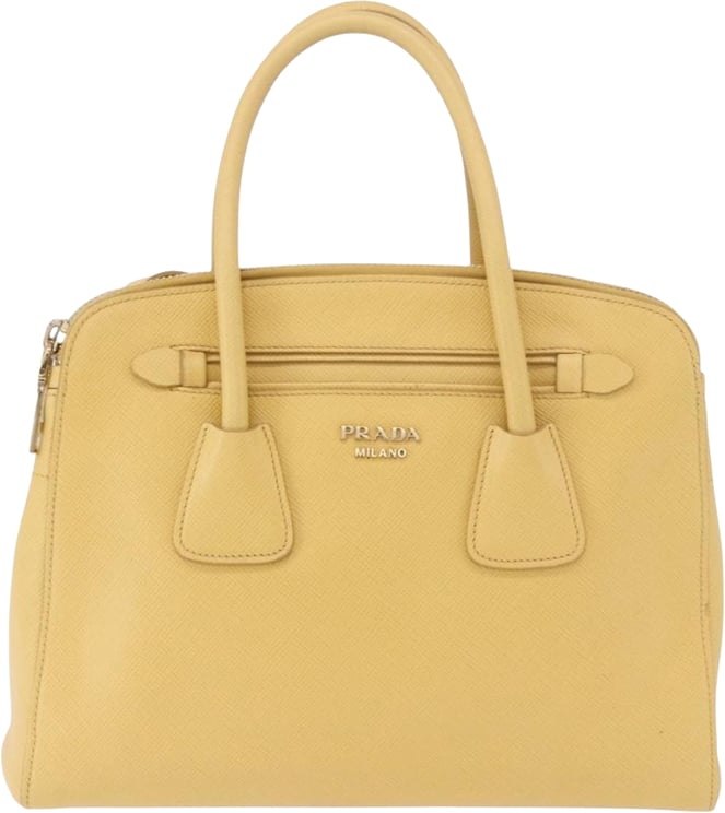 Prada Prada Cuir Frame Double Zip Tote Saffiano Leather Large