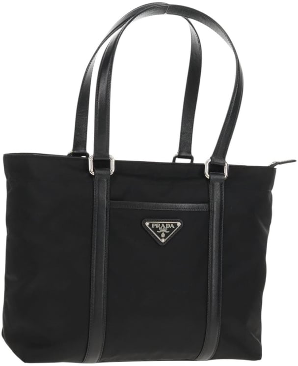 Prada Prada Front Pocket Zip Tote Tessuto with Leather Medium