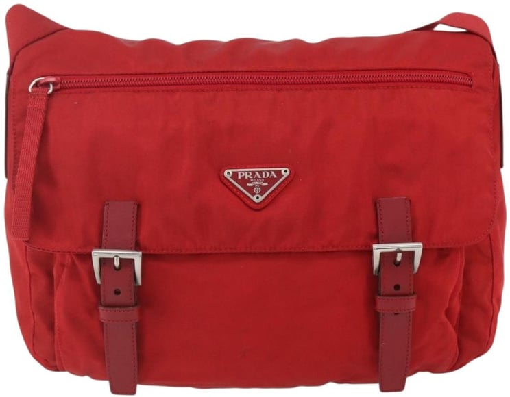 Prada Prada Zip Buckle Messenger Bag Tessuto Medium