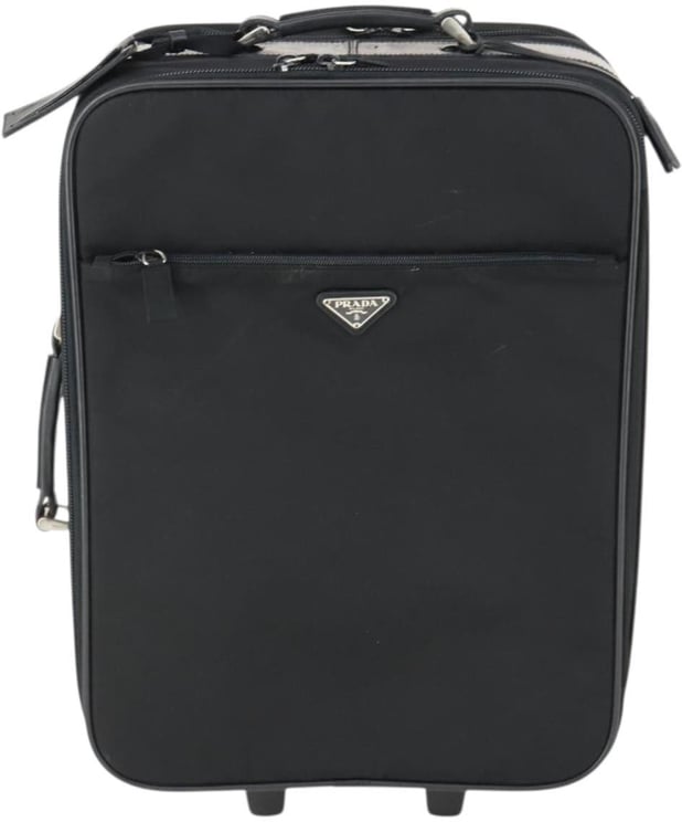 Prada Prada Trolley Rolling Luggage Tessuto and Saffiano Leather Mini