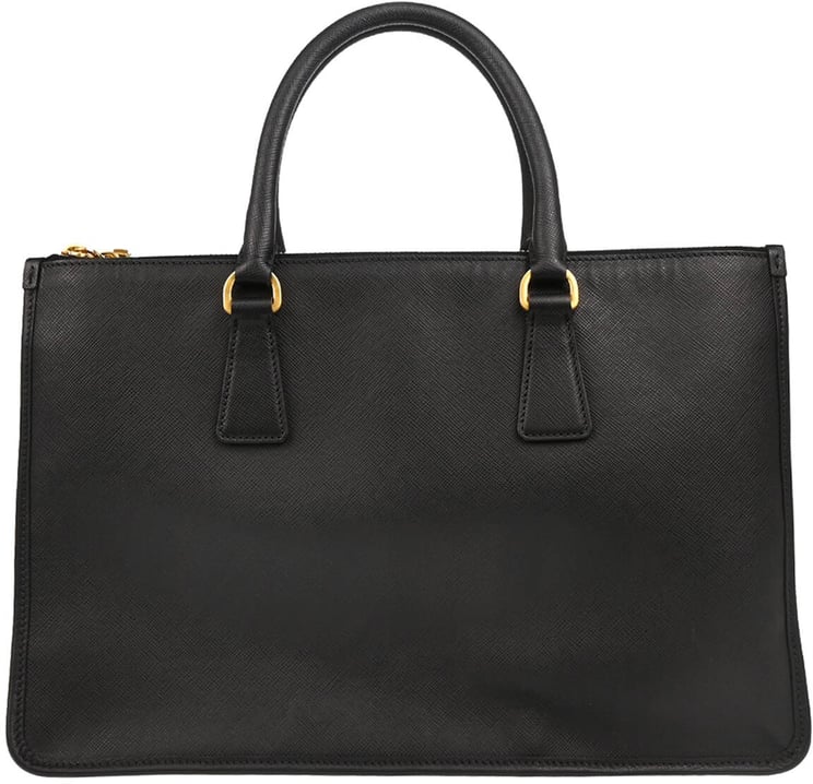 Prada Prada Lux Double Zip Frame Tote Saffiano Leather