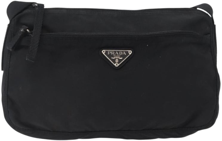 Prada Prada Front Zip Shoulder Bag Tessuto Medium