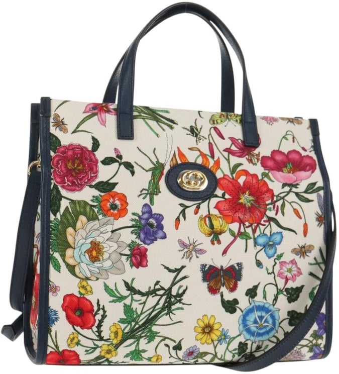 Prada Prada Floral Open Tote Printed Denim Large