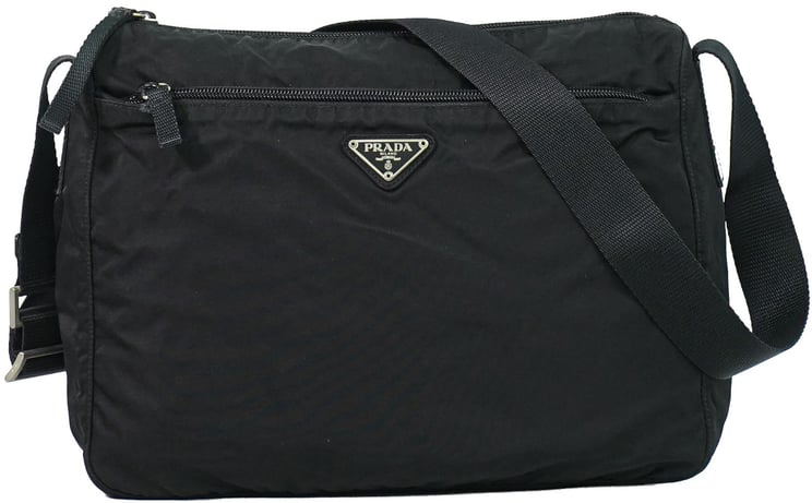 Prada Prada Front Zip Messenger Bag Tessuto Medium