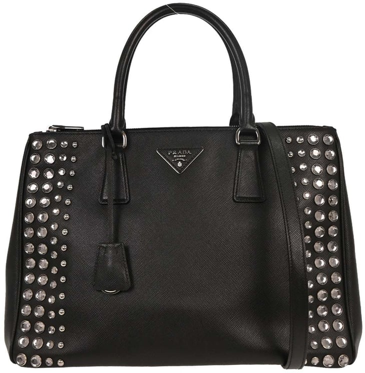 Prada Prada Grommet Galleria Double Zip Tote City Calfskin Medium