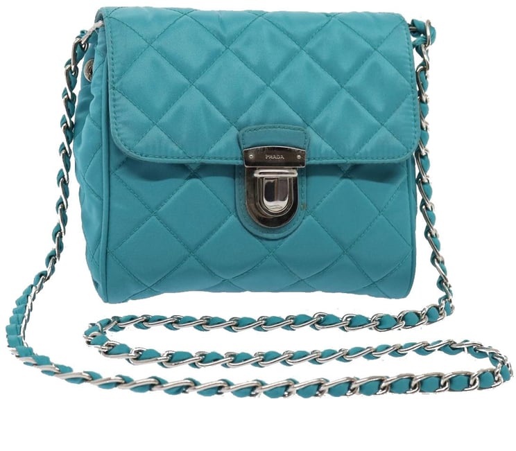 Prada Prada Pushlock Chain Flap Bag Nylon