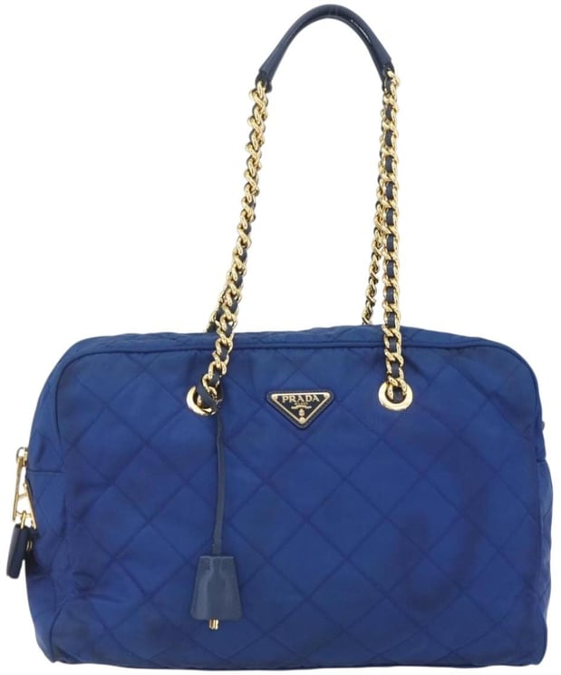 Prada Prada Chain Shoulder Bag Quilted Tessuto Large