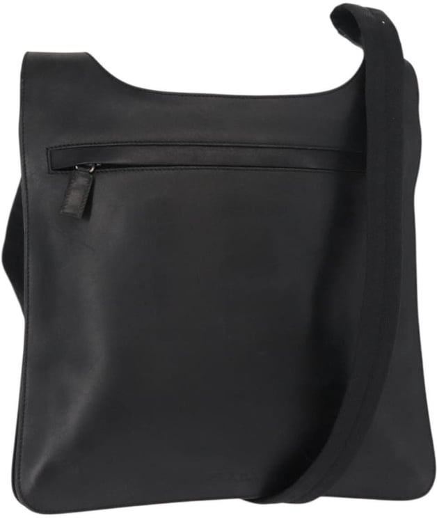 Prada Prada Zip Messenger Bag Saffiano Leather Medium