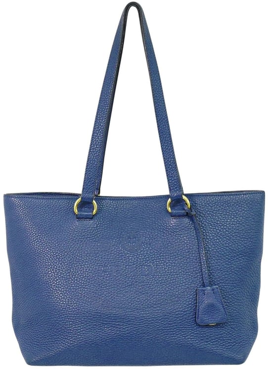 Prada Prada Embossed Logo Open Tote Leather