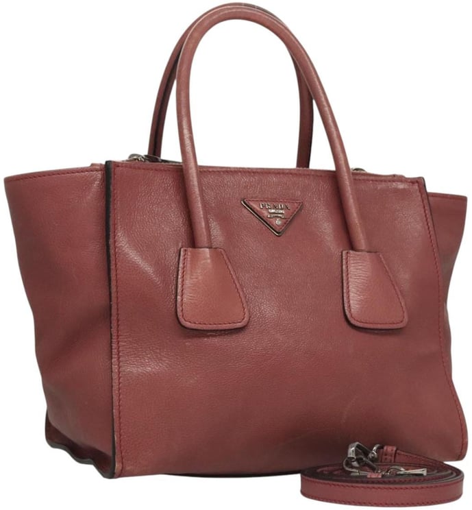 Prada Prada Twin Pocket Convertible Tote Cervo Leather Medium