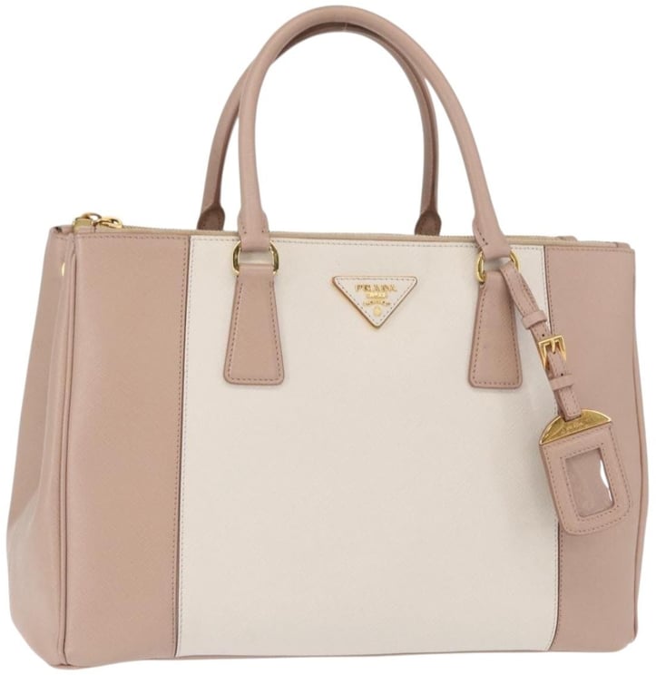 Prada Prada Bicolor Double Zip Lux Tote Saffiano Leather Medium