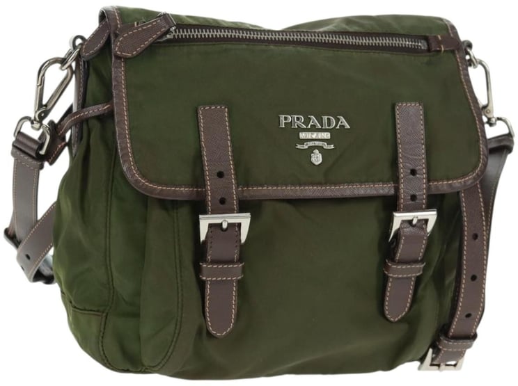 Prada Prada Zip Buckle Messenger Bag Tessuto Small