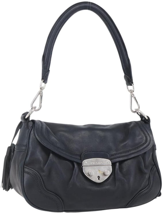 Prada Prada Pushlock Shoulder Bag Leather Medium