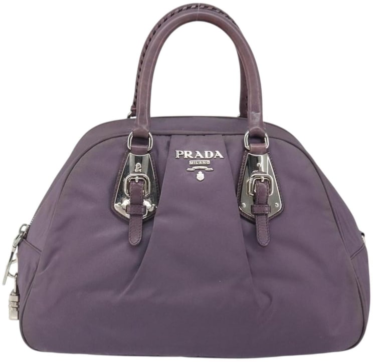 Prada Prada Buckle Dome Satchel Tessuto Medium
