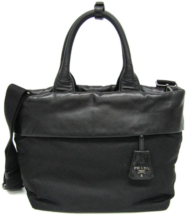 Prada Prada Convertible Double Tote Nappa Leather and Tessuto