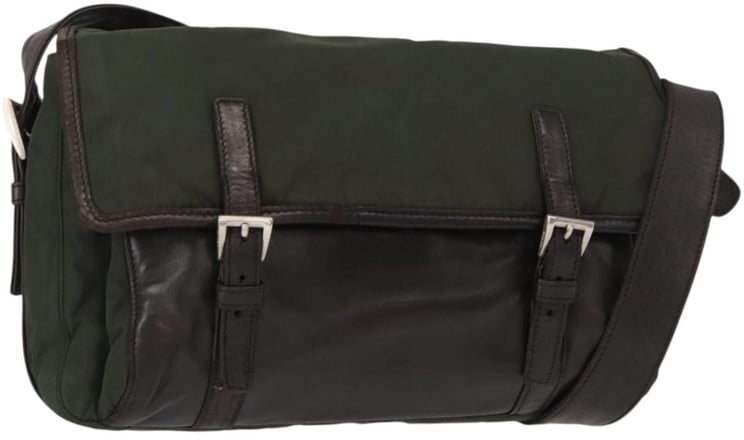 Prada Prada Double Buckle Flap Messenger Bag Tessuto Large