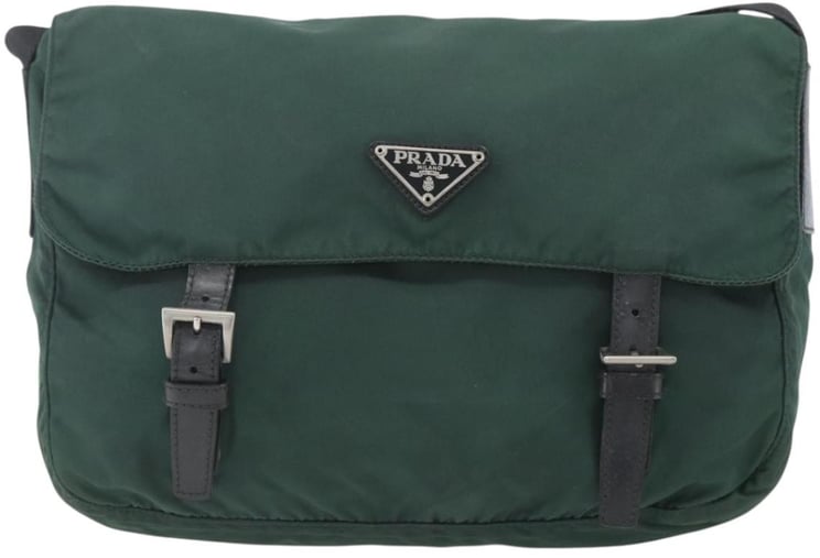 Prada Prada Double Buckle Flap Messenger Bag Tessuto Large
