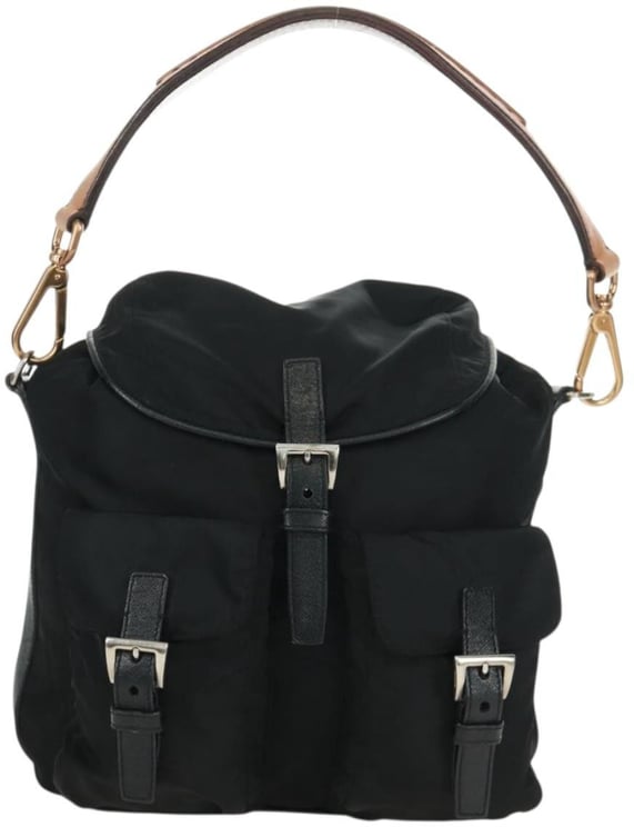 Prada Prada Double Pocket Drawstring Shoulder Bag Tessuto