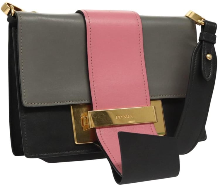 Prada Prada Metal Ribbon Shoulder Bag City Calfskin Small